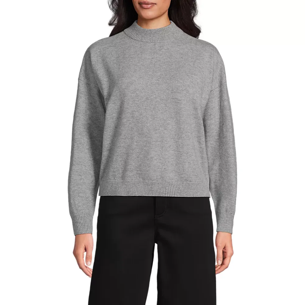 Women's CashTouch Drop Shoulder Mock Neck Sweater