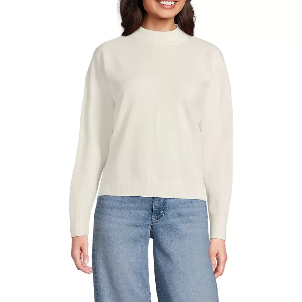 Women's CashTouch Drop Shoulder Mock Neck Sweater