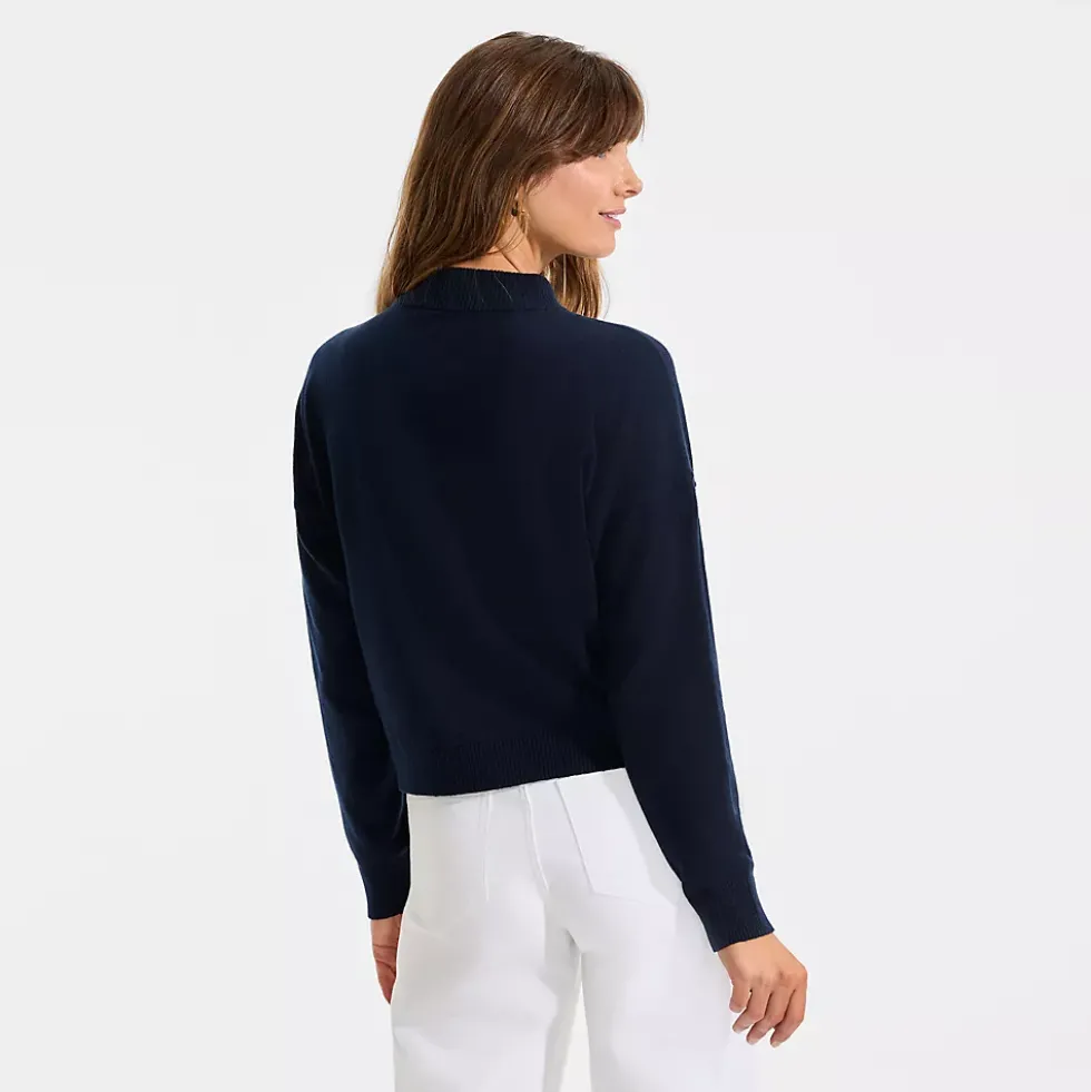 Women's CashTouch Drop Shoulder Mock Neck Sweater