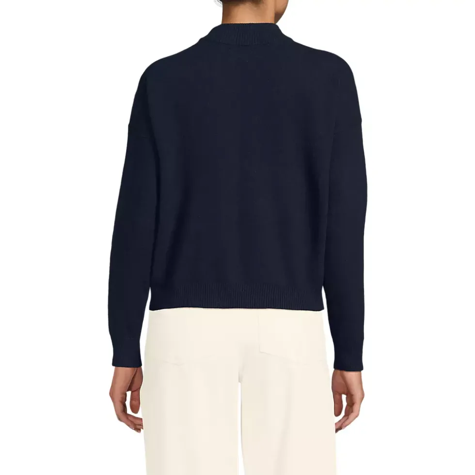 Women's CashTouch Drop Shoulder Mock Neck Sweater