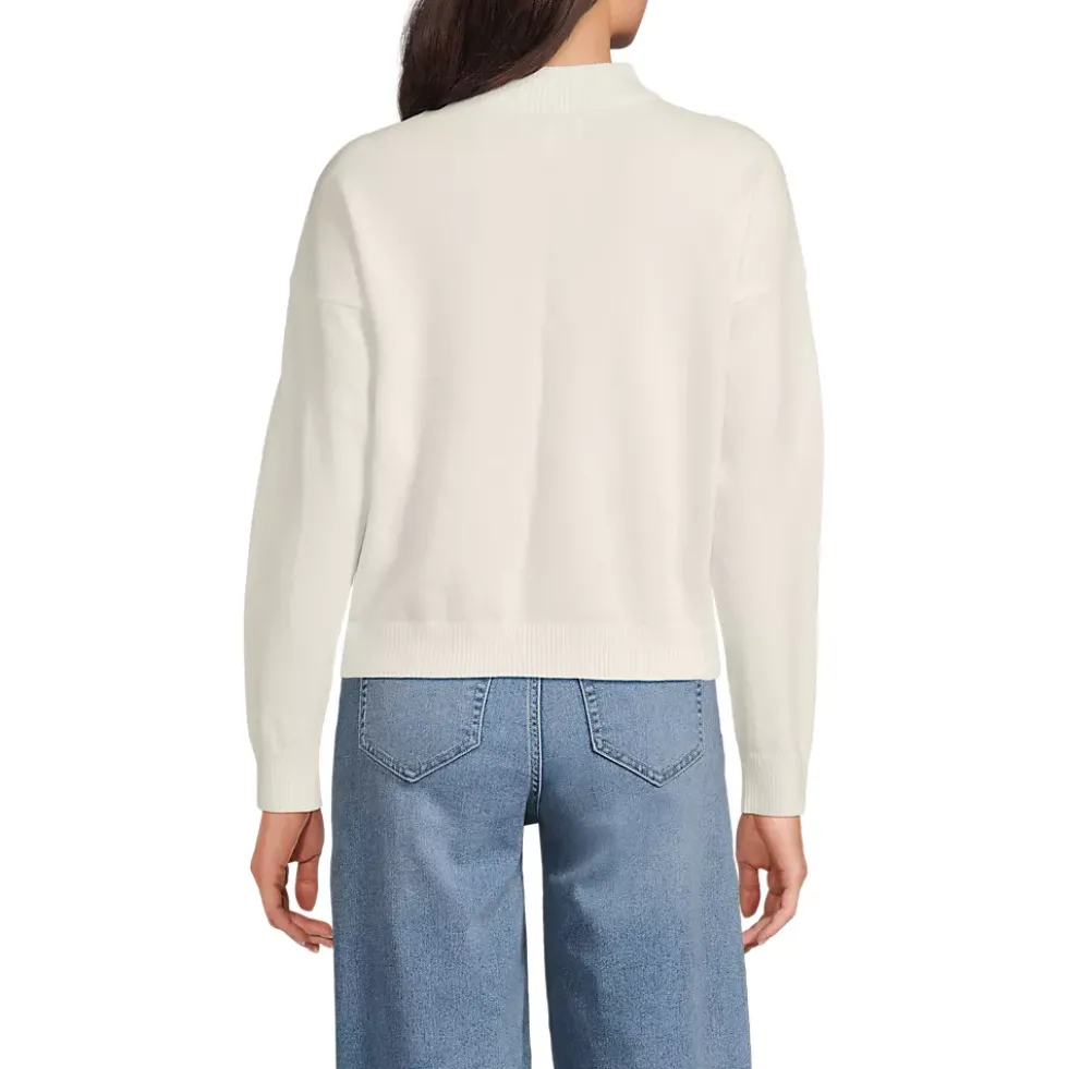 Women's CashTouch Drop Shoulder Mock Neck Sweater
