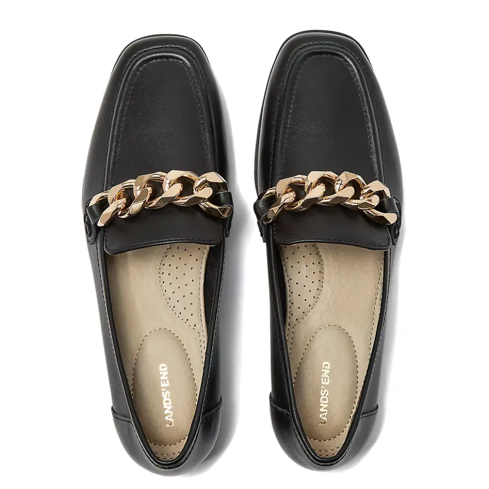 Women's Chain Leather Loafers