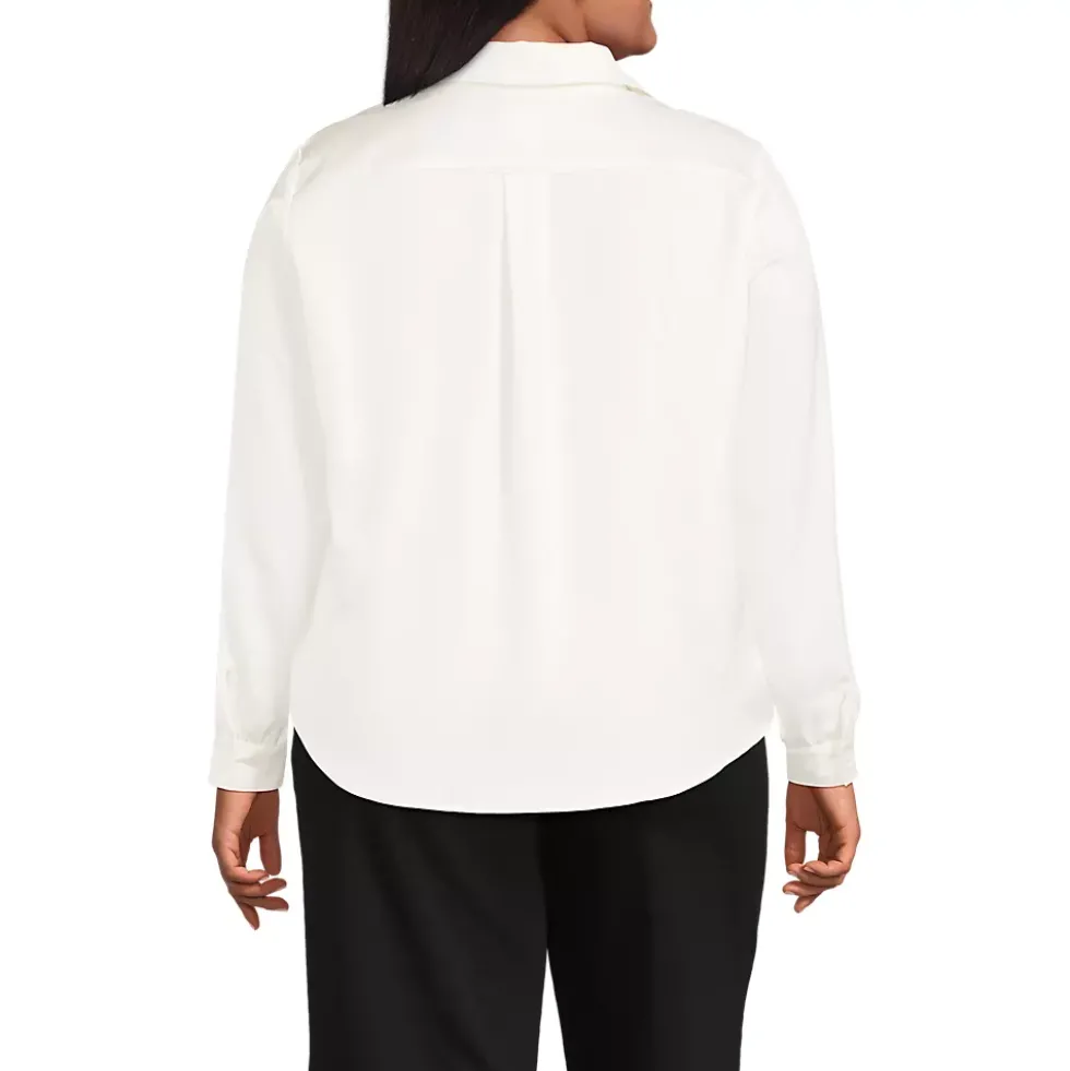 Women's Charmeuse Utility Popover Blouse