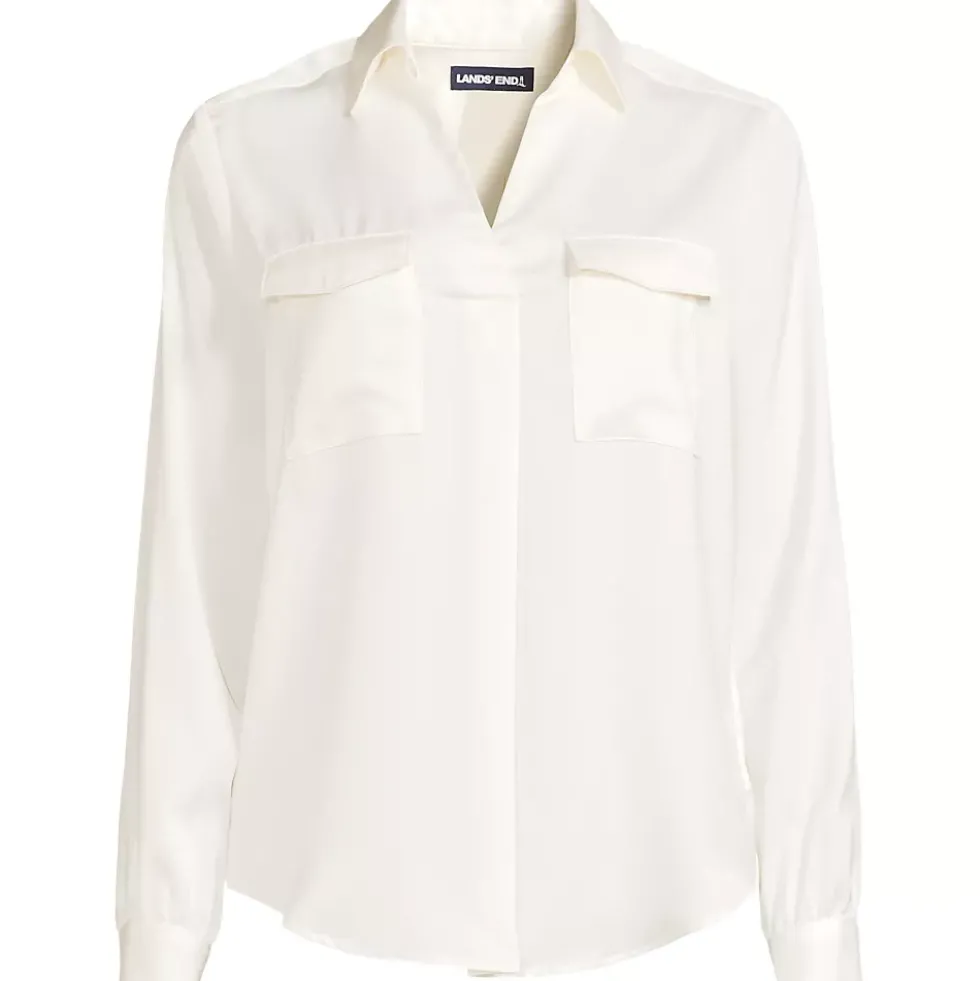 Women's Charmeuse Utility Popover Blouse