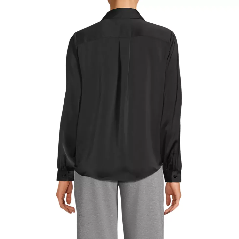Women's Charmeuse Utility Popover Blouse