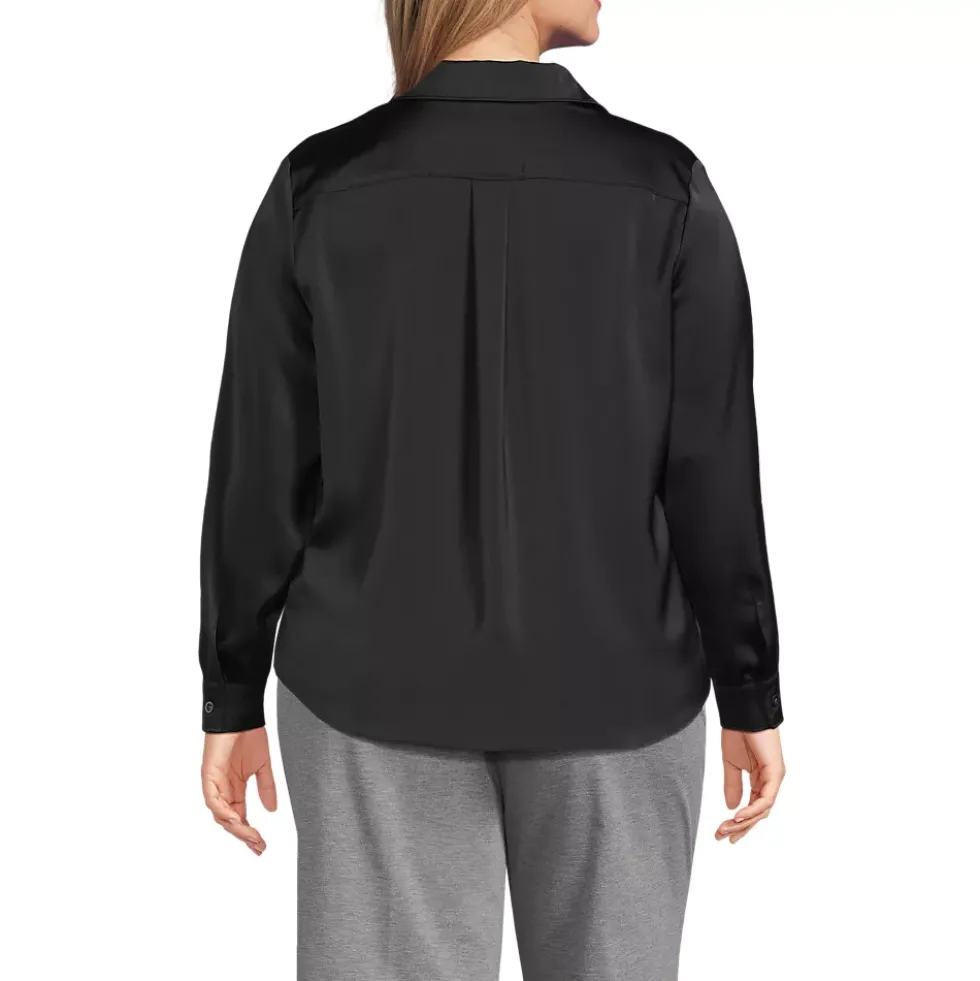 Women's Charmeuse Utility Popover Blouse