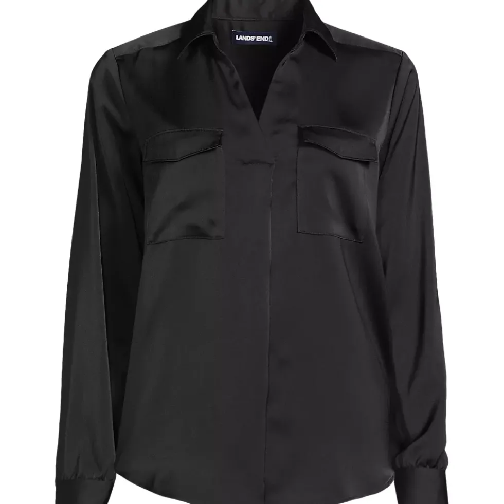 Women's Charmeuse Utility Popover Blouse