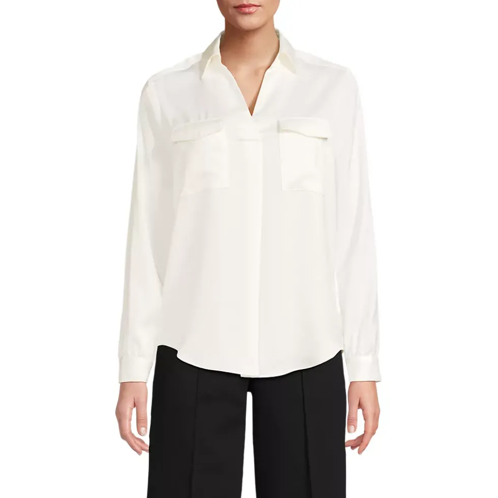 Women's Charmeuse Utility Popover Blouse
