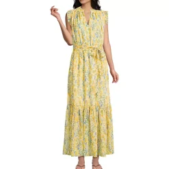 Women's Chiffon Maxi Dress with Ruffle Detail