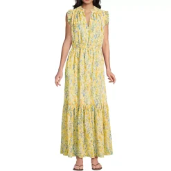 Women's Chiffon Maxi Dress with Ruffle Detail