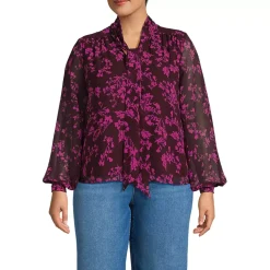 Women's Chiffon Removable Tie Neck Blouse