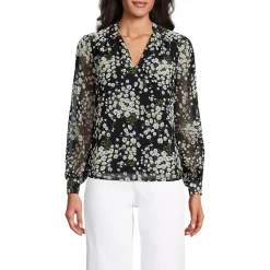 Women's Chiffon Removable Tie Neck Blouse