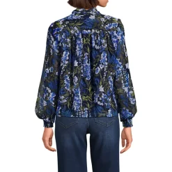 Women's Chiffon Removable Tie Neck Blouse