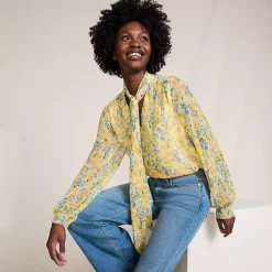 Women's Chiffon Removable Tie Neck Blouse