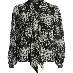 Women's Chiffon Removable Tie Neck Blouse