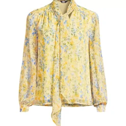 Women's Chiffon Removable Tie Neck Blouse