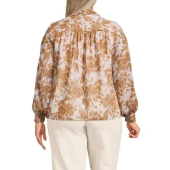 Women's Chiffon Removable Tie Neck Blouse