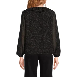 Women's Chiffon Ruffle Front Pleated Blouse