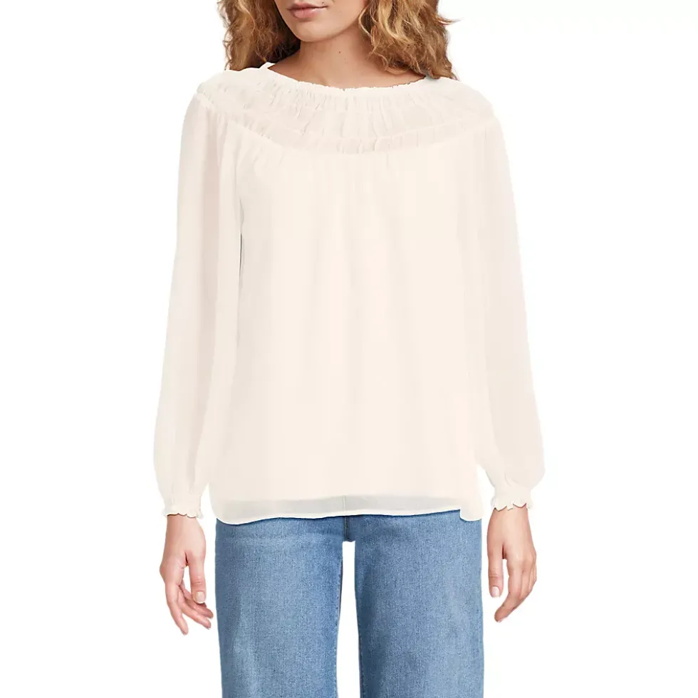 Women's Chiffon Scoop Neck Blouse