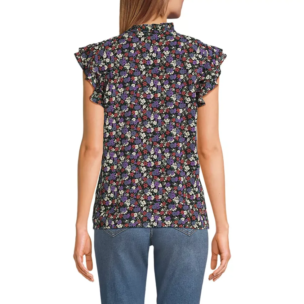 Women's Chiffon Tie Neck Ruffle Shirt
