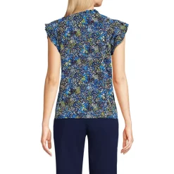 Women's Chiffon Tie Neck Ruffle Shirt