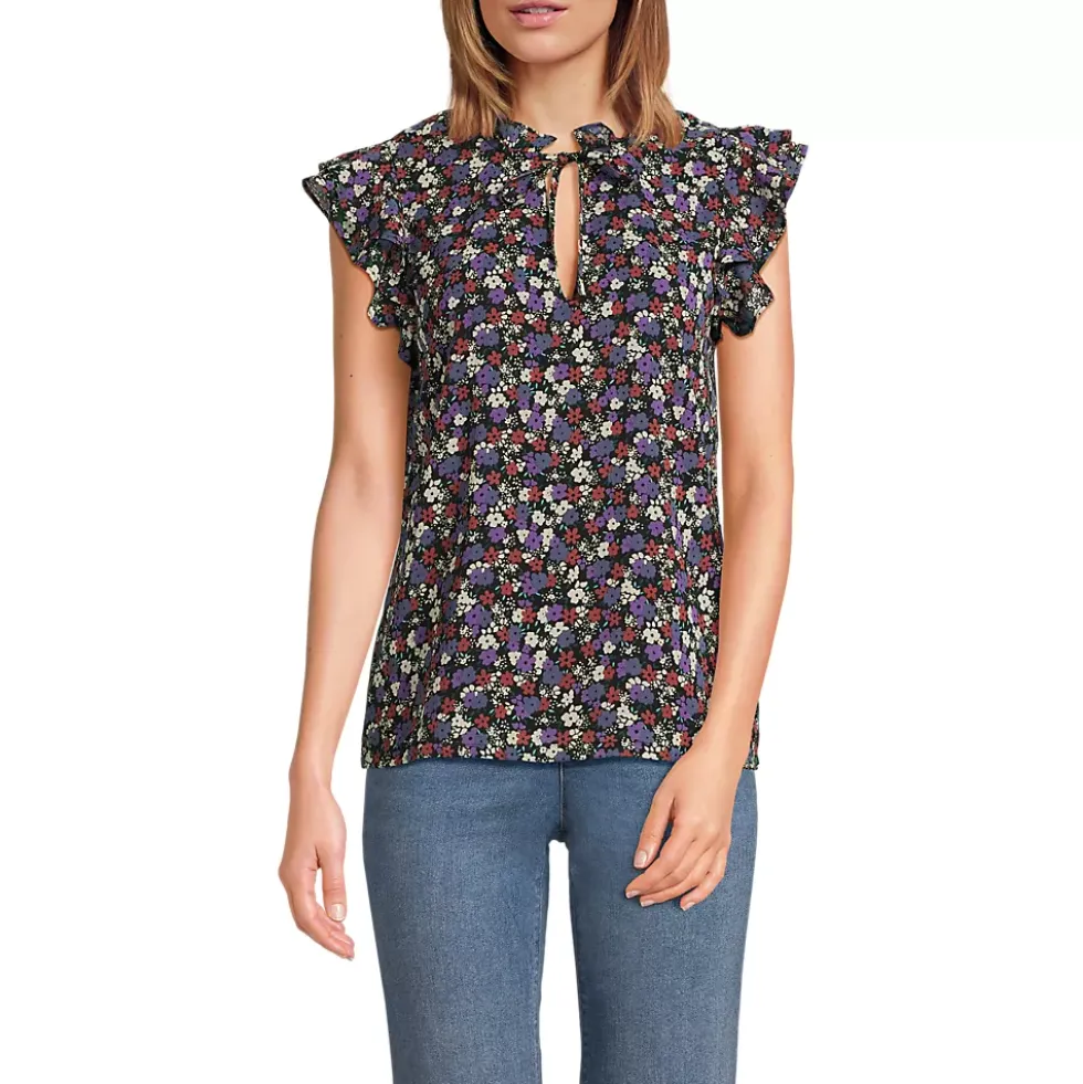 Women's Chiffon Tie Neck Ruffle Shirt