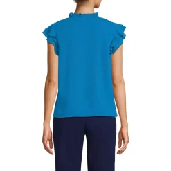 Women's Chiffon Tie Neck Ruffle Shirt