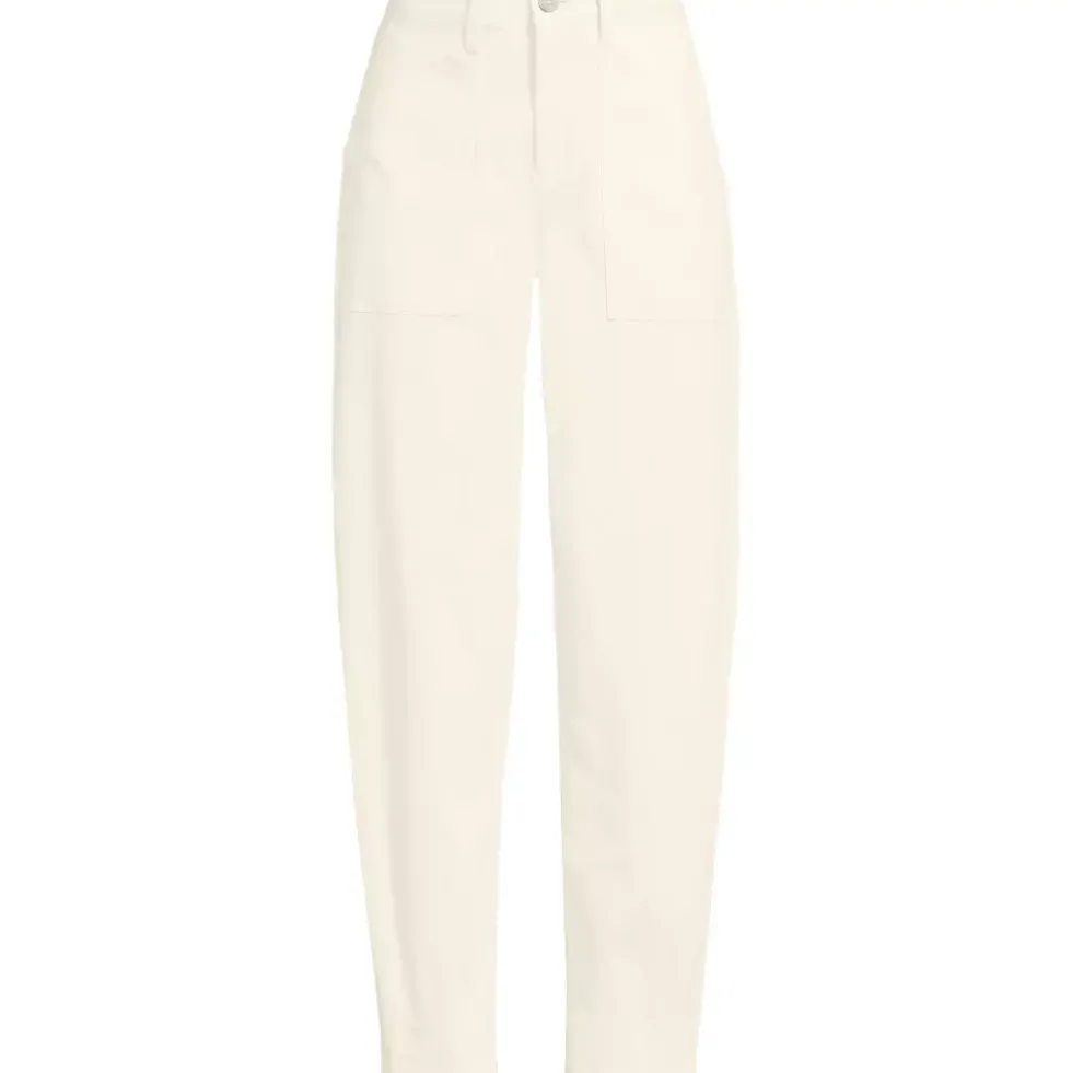 Women's Chino High Rise Barrel Leg Utility Ankle Pants