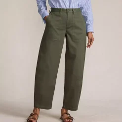 Women's Chino High Rise Barrel Leg Utility Ankle Pants