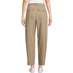 Women's Chino High Rise Barrel Leg Utility Ankle Pants