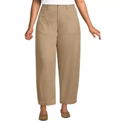 Women's Chino High Rise Barrel Leg Utility Ankle Pants