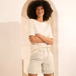 Women's Chino High Rise Pleated 7" Shorts