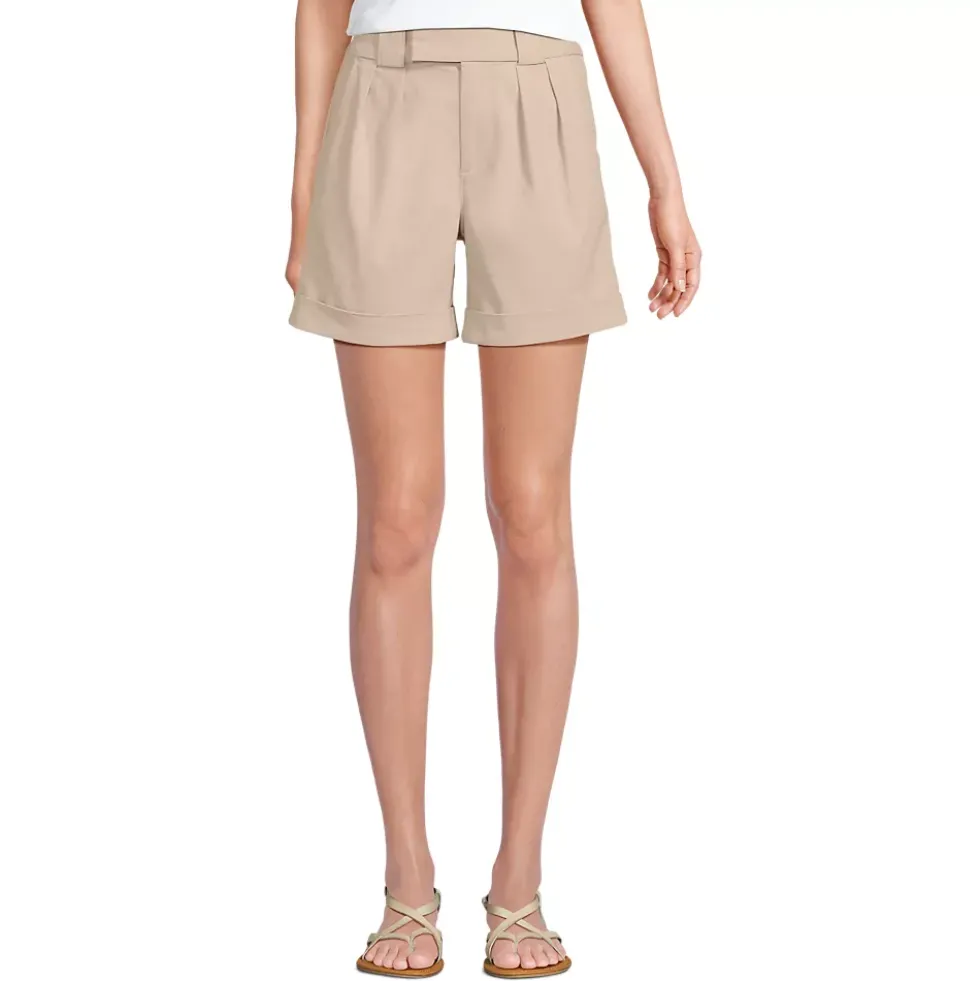 Women's Chino High Rise Pleated 7" Shorts