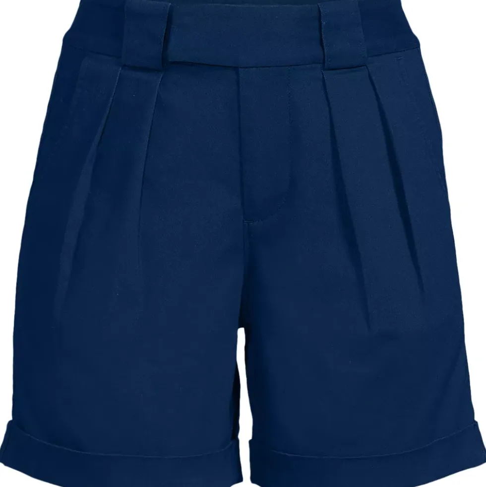 Women's Chino High Rise Pleated 7" Shorts