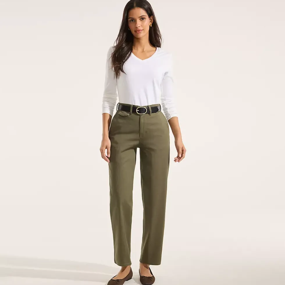 Women's Chino High Rise Rail Straight Leg Pants