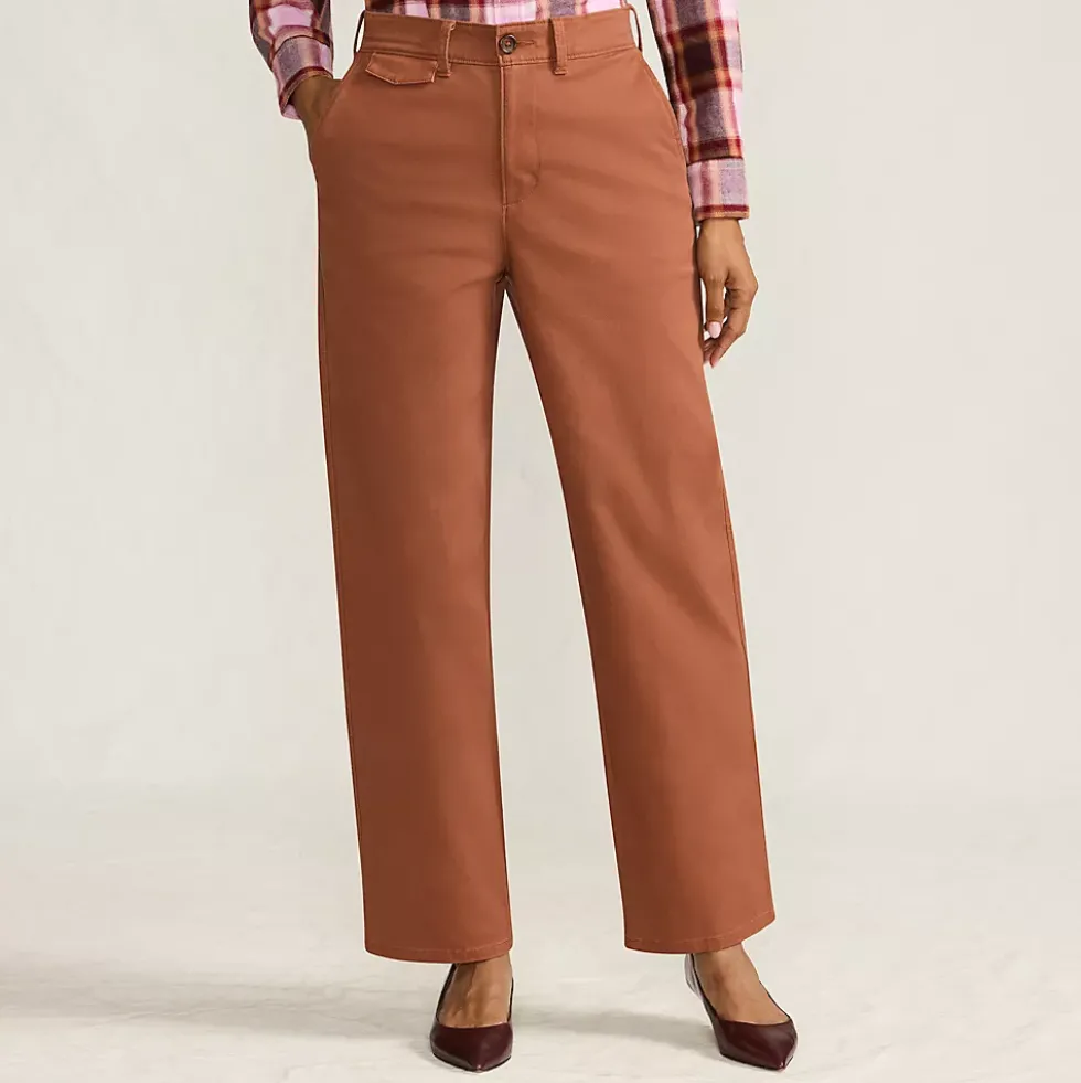 Women's Chino High Rise Rail Straight Leg Pants