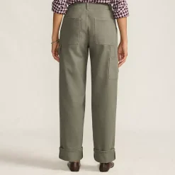 Women's Chino Mid Rise Straight Leg Cargo Ankle Pants