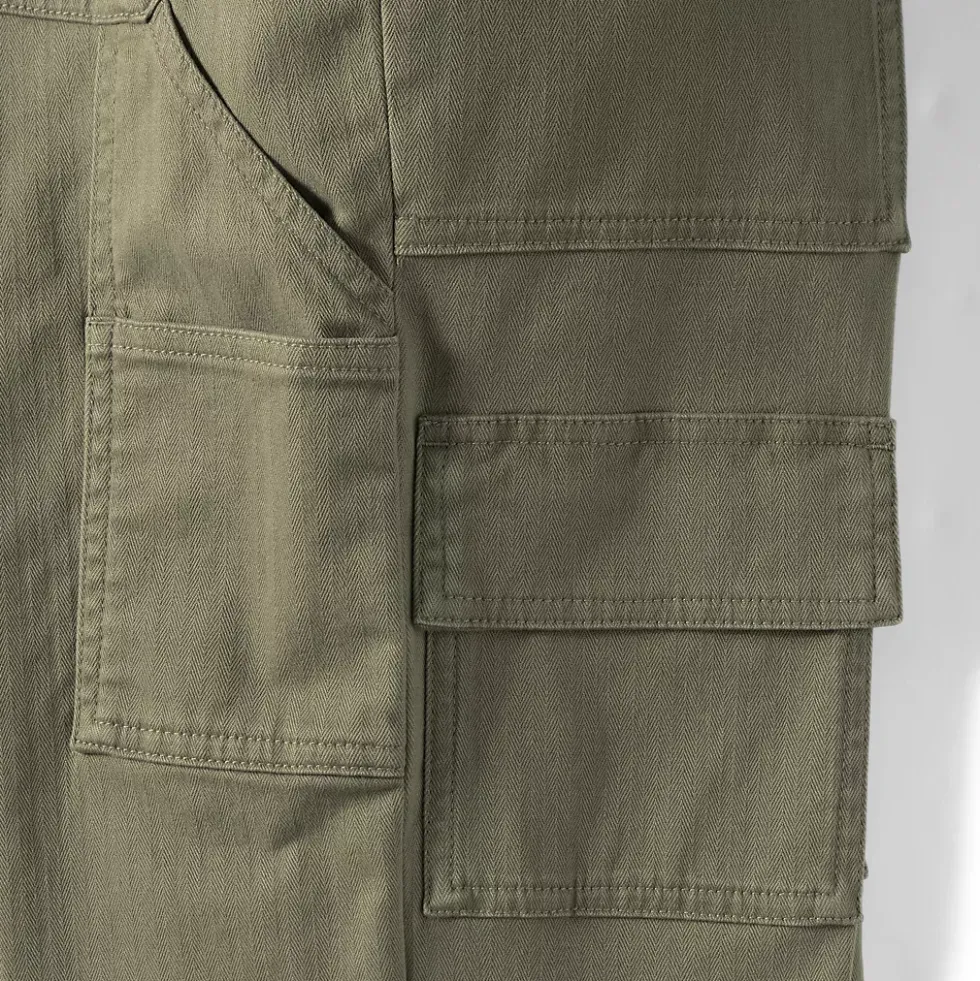 Women's Chino Mid Rise Straight Leg Cargo Ankle Pants