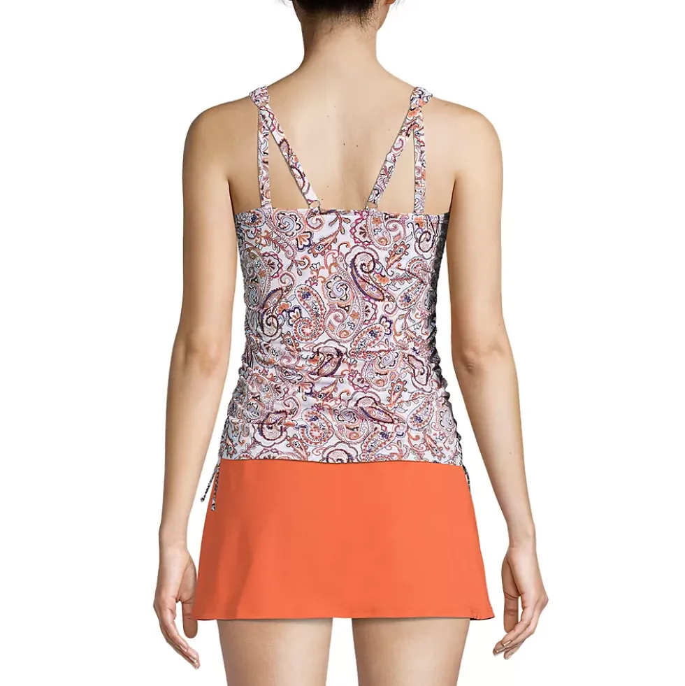 Women's Chlorine Resistant Adjustable Underwire Tankini Swimsuit Top