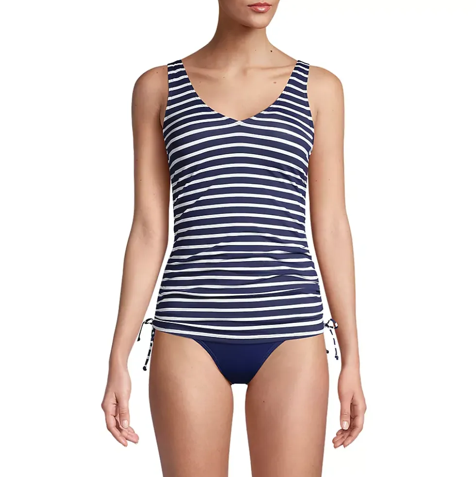 Women's Chlorine Resistant Adjustable Underwire Tankini Swimsuit Top