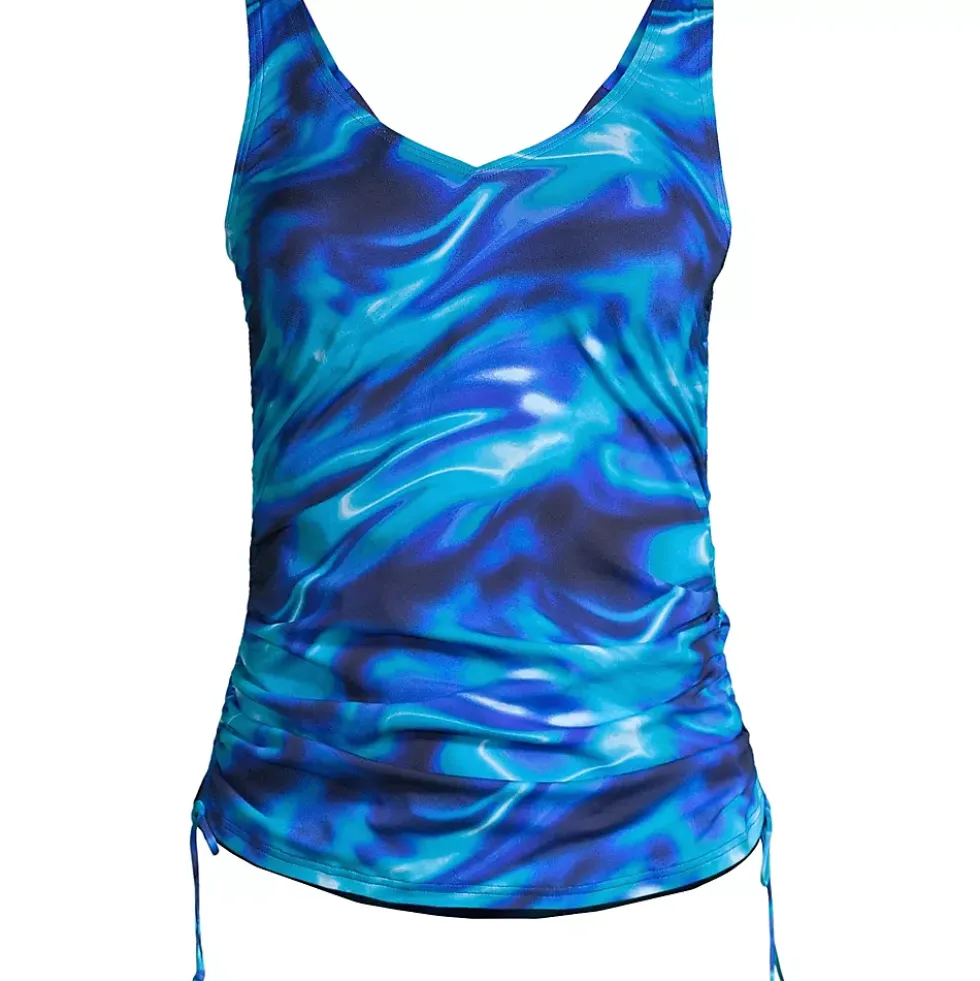 Women's Chlorine Resistant Adjustable Underwire Tankini Swimsuit Top