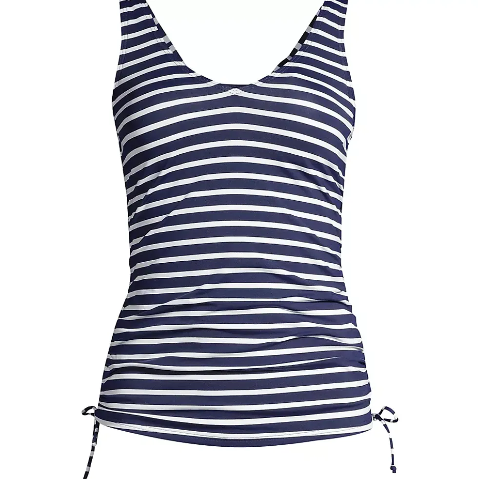 Women's Chlorine Resistant Adjustable Underwire Tankini Swimsuit Top