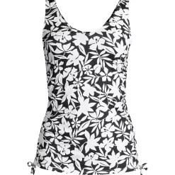 Women's Chlorine Resistant Adjustable Underwire Tankini Swimsuit Top