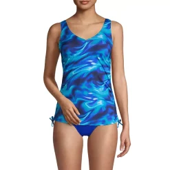 Women's Chlorine Resistant Adjustable Underwire Tankini Swimsuit Top