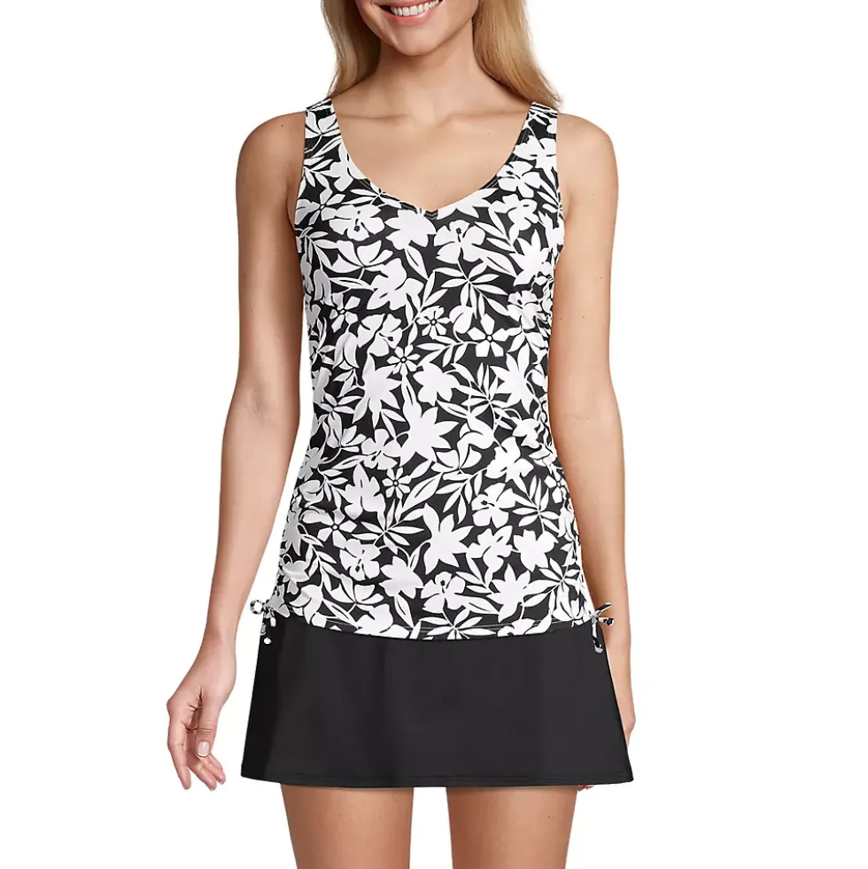 Women's Chlorine Resistant Adjustable Underwire Tankini Swimsuit Top