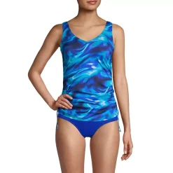 Women's Chlorine Resistant Adjustable Underwire Tankini Swimsuit Top