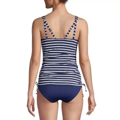 Women's Chlorine Resistant Adjustable Underwire Tankini Swimsuit Top