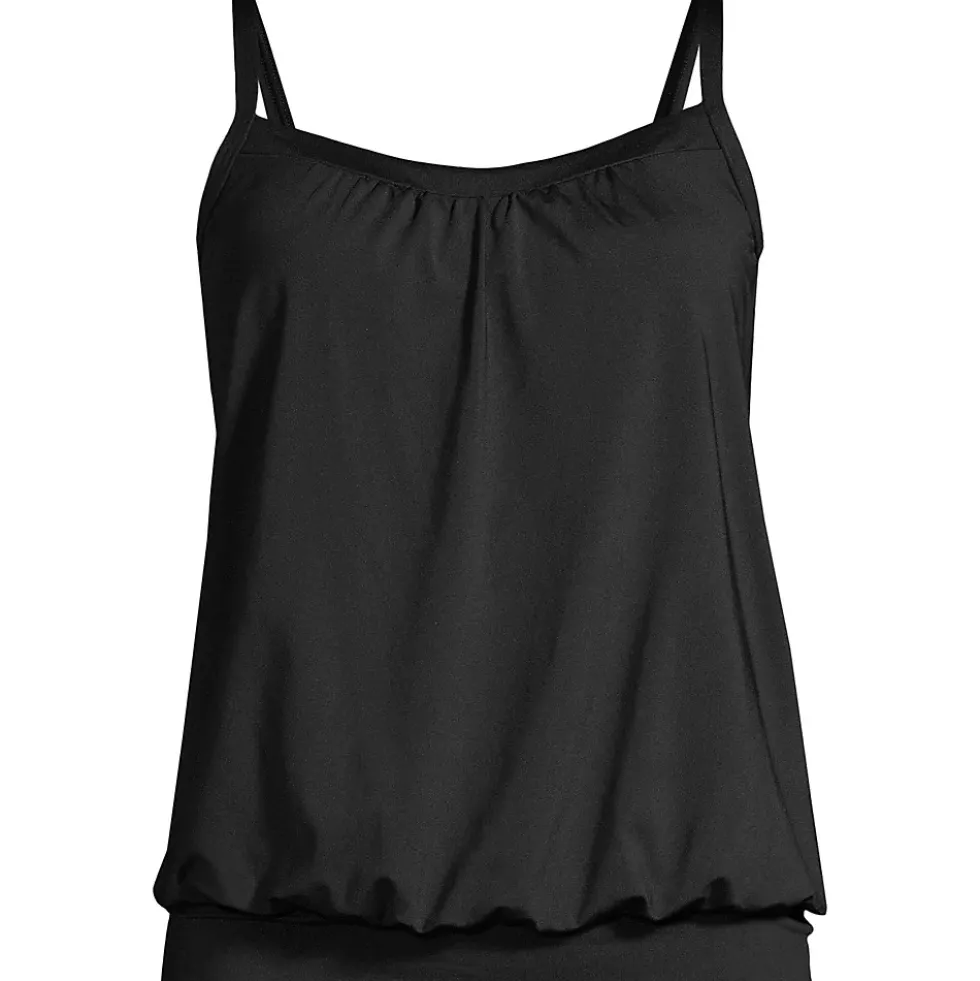 Women's Chlorine Resistant Blouson Tankini Swimsuit Top