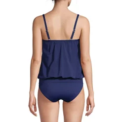 Women's Chlorine Resistant Blouson Tankini Swimsuit Top