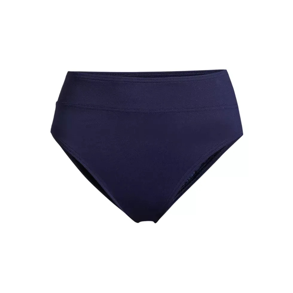 Women's Chlorine Resistant High Leg High Waisted Bikini Swim Bottoms